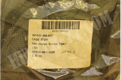  Original MILITARY AIRCREW SURVIVAL VEST TYPE I FR   NSN 8415-01-358-9331 US Army Helicopter Pilot Vest -foto12