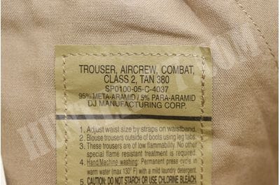 TAN A2CU IABDU AIRCREW CLASS 2 TAN 380 nomex shirt pants set-foto10