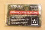 TITAN Survival Emergency Mylar Camo Survival Blankets, Two-Sided 52"x 82" (SHROWD® Woodland CAMO)