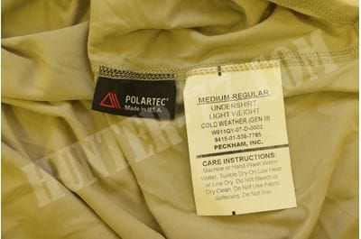 L1  Рубашка  Тан слой 1 легкое влагоотводящее термобелье ECWCS GEN III LEVEL 1  LIGHT-WEIGHT Undershirt  COLD WEATHER-foto7