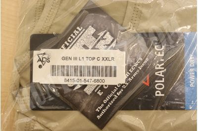 L1  Рубашка  Тан слой 1 легкое влагоотводящее термобелье ECWCS GEN III LEVEL 1  LIGHT-WEIGHT Undershirt  COLD WEATHER-foto4