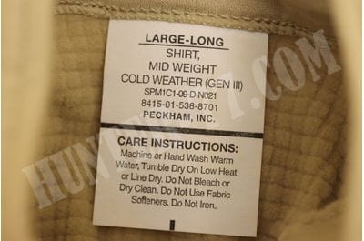 L2 Теплая рубашка Tan Слой 2 GEN III ECWCS – LEVEL II: MID-WEIGHT SHIRT Desert Sand L2 Top TAN -foto7