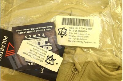 L2 Теплая рубашка Tan Слой 2 GEN III ECWCS – LEVEL II: MID-WEIGHT SHIRT Desert Sand L2 Top TAN -foto16