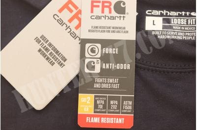 Carhartt Flame Resistant FR 100235-410 FORCE CAT2 Long Sleeve Pocket T Shirt Navy Blue-foto11