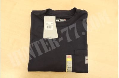 Carhartt Flame Resistant FR 100235-410 FORCE CAT2 Long Sleeve Pocket T Shirt Navy Blue-foto7