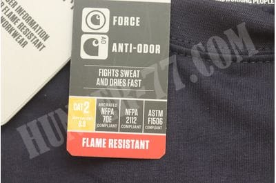 Carhartt Flame Resistant FR 100235-410 FORCE CAT2 Long Sleeve Pocket T Shirt Navy Blue-foto8