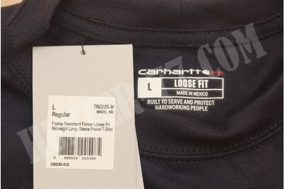 Carhartt Flame Resistant FR 100235-410 FORCE CAT2 Long Sleeve Pocket T Shirt Navy Blue-foto9
