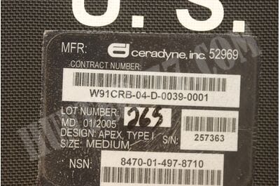 Small Arms Protective Insert (SAPI) MEDIUM Сeradyne, Inc NSN 8470-01-497-8710-foto18