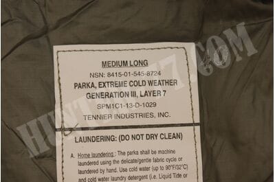 TENNIER INDUSTRIES c-z ML Gen III L7 ECWCS GEN III LEVEL VII EXTREME COLD WEATHER PARKA & TROUSERS Urban Gray -foto11