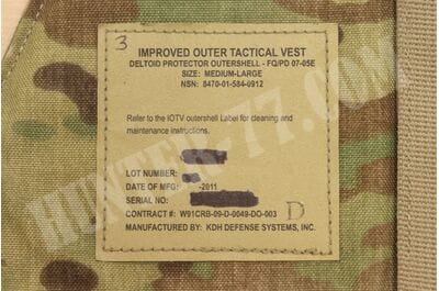 Multicam Deltoid Protector IOTV Outershell 8470-01-584-0912 Size Medium to Large with Insert  MD-LG -foto4