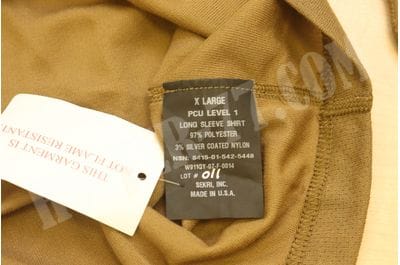 PCU Level 1B PCU Long Sleeve 1/2 Zip Shirt Coyote Brown 97/3% Sekri -foto7